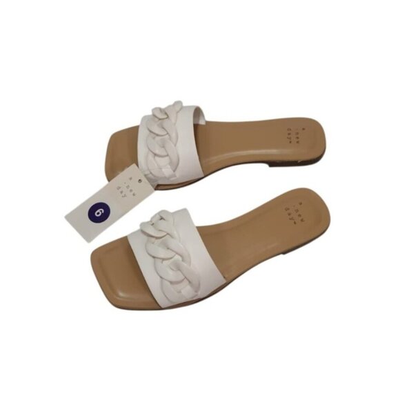 A New Day Women's White Braided Strap Sandals, Size 6, NWB - Picture 6 of 8